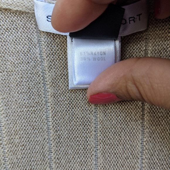 St. John Sport Cascading Cardigan Tan Small - Picture 3 of 8